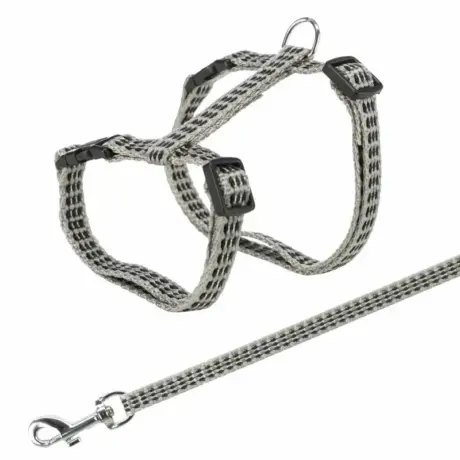 Atšvaitinės petnešos katėms su pavadėliu – Trixie Harness with Lead, Reflecting