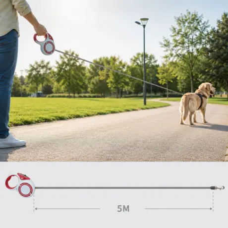 product Tvirtas automatinis šuns pavadėlis – 5 m, iki 15 kg4